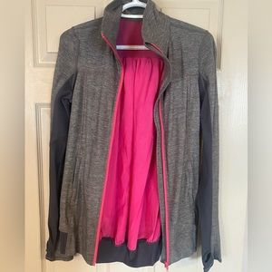 Lululemon Tadasana Hot Pink & Gray Jacket Size 8